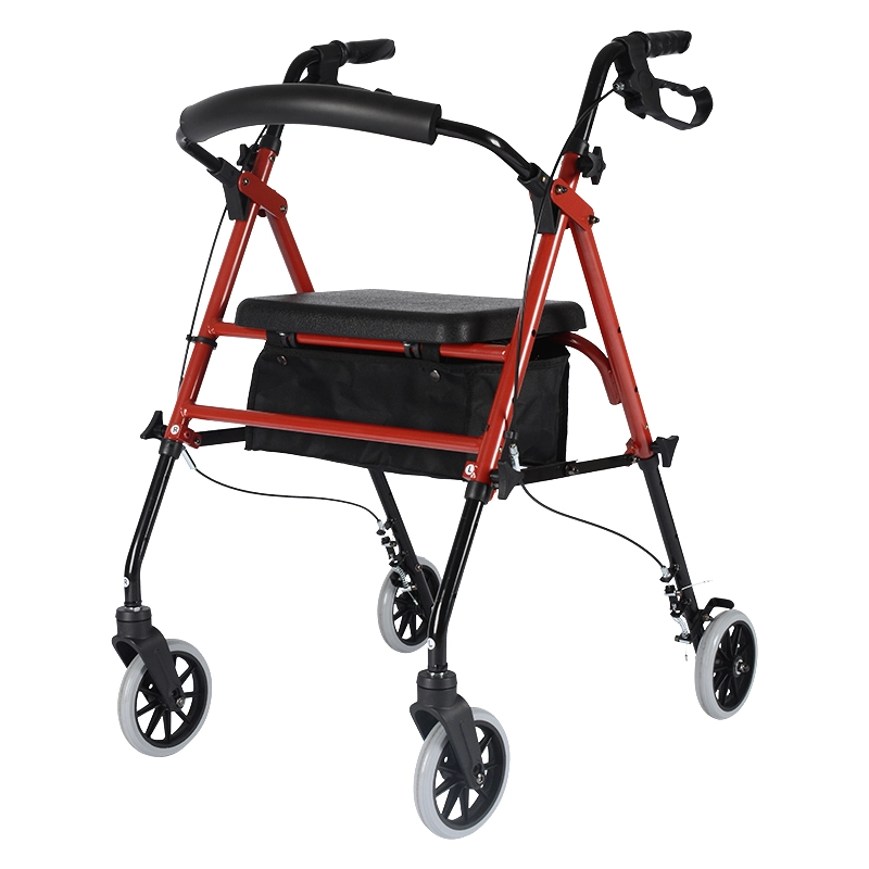 ພັບ Rollator Rollator Walker ກັບບ່ອນນັ່ງ